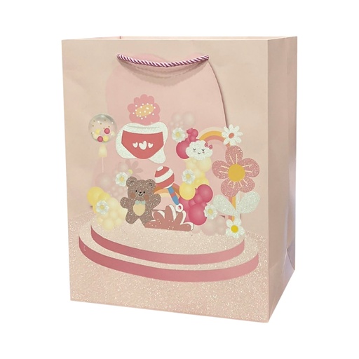 Baby Showe Large Gift Bag Festive Pink