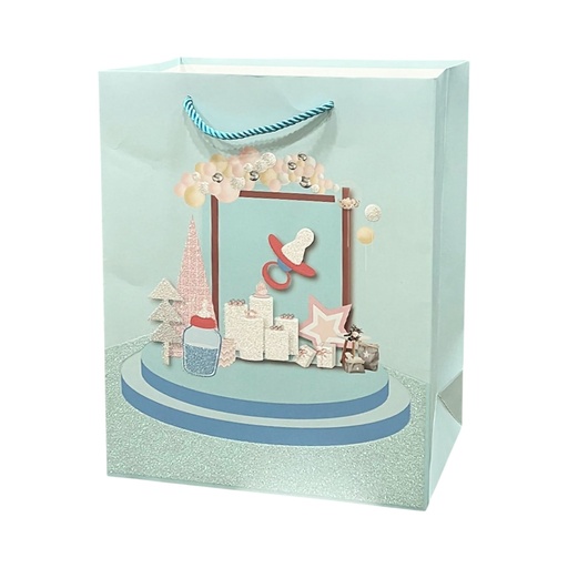 Baby Shower Large Gift Bag Blue.