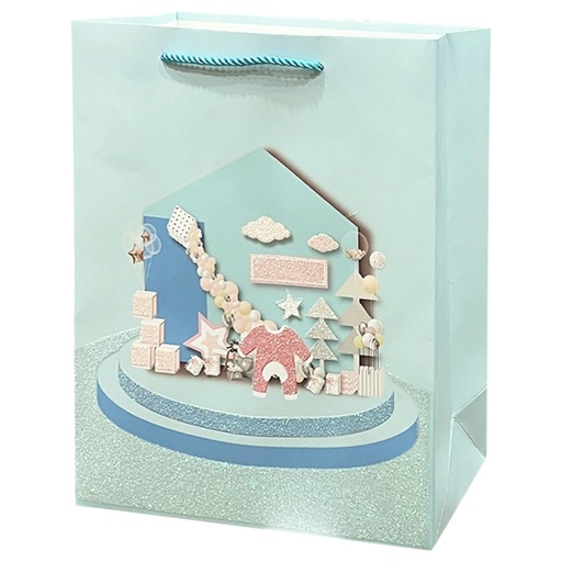 Baby Showe Jumbo Gift Bag Festive Blue
