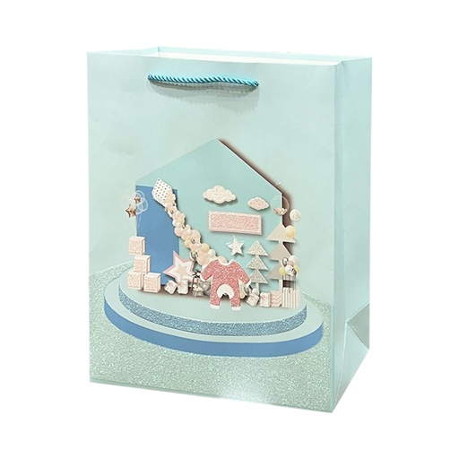 Baby Showe Large Gift Bag Festive Blue