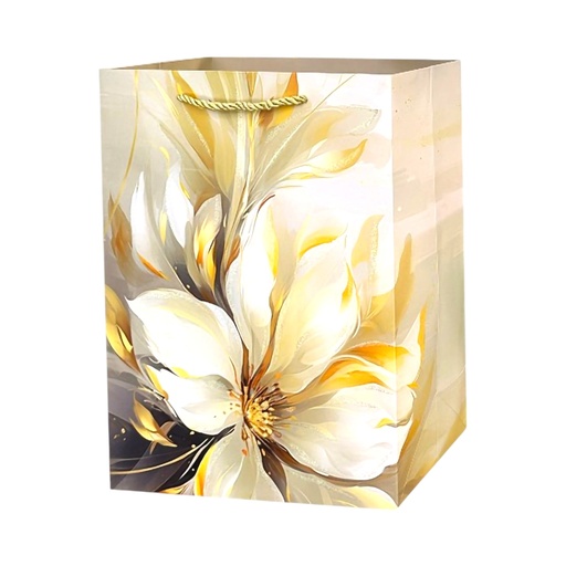 Golden Floral Large Gift Bag Golden