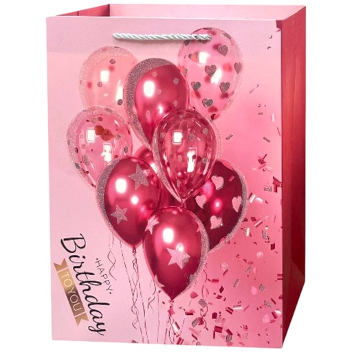 HBD Balloon Festive Jumbo Gift Bag Hot Pink