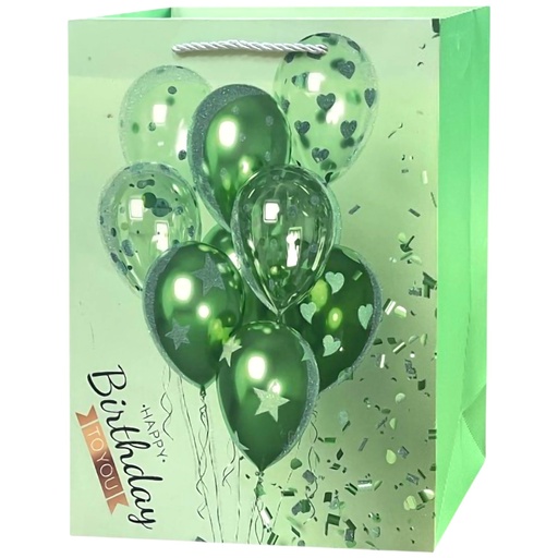 HBD Balloon Festive Jumbo Gift Bag F. Green