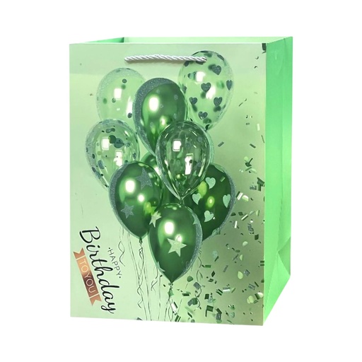 HBD Balloon Festive Large Gift Bag F. Green