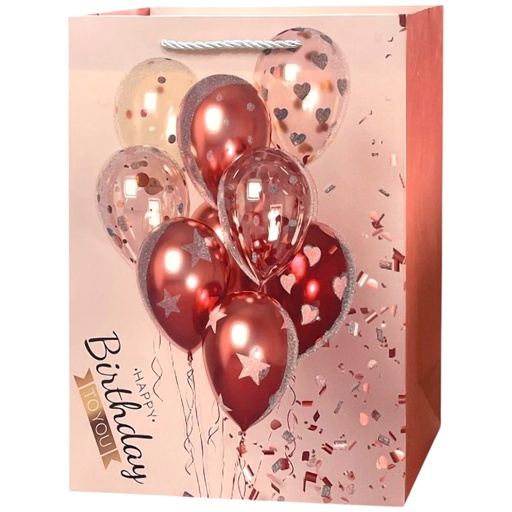 HBD Balloon Festive Jumbo Gift Bag H.Red