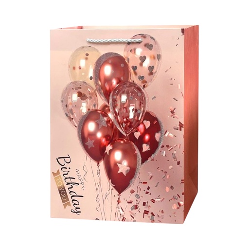 HBD Balloon Festive Large Gift Bag H.Red