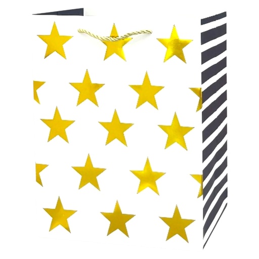 Stars Jumbo Gift Bag White - Stripes
