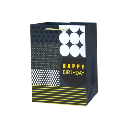 HBD Gentlemen Medium Gift Bag Black