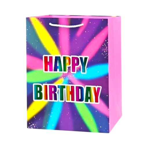 Rainbow HBD Large Gift Bag Retro