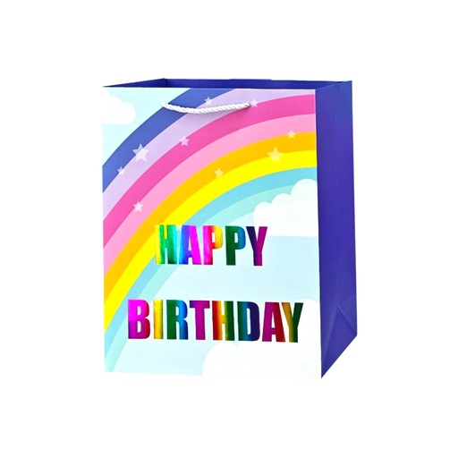 Rainbow HBD Medium Gift Bag Stripe