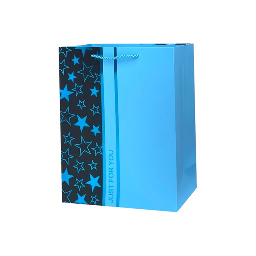 Retro Style HBD Medium Gift Bag Light Blue