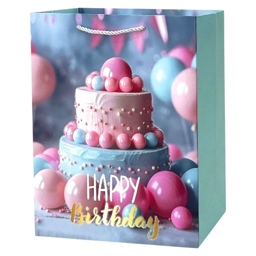 HBD Jumbo Gift Bag Pink Pearl Cake