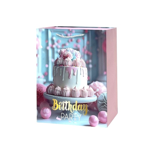 HBD Medium Gift Bag Pink Birthday Cake