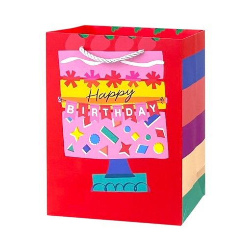 Birthday Cake Large Gift Bag Floral
