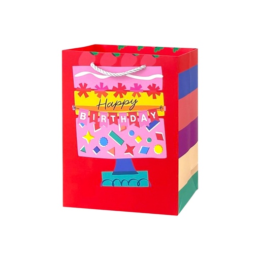 Birthday Cake Medium Gift Bag Floral