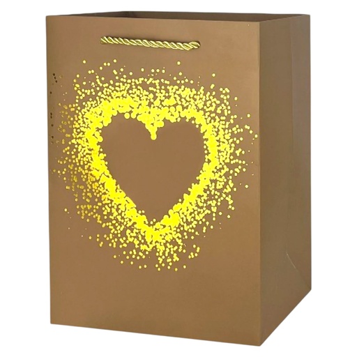Glitter Heart Jumbo Gift Bag Gold