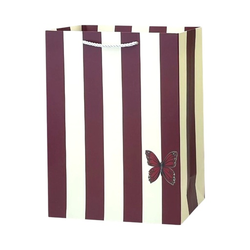 Srtipe Butterfly Large Gift Bag Brown