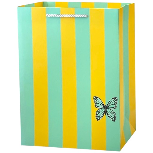 Srtipe Butterfly Jumbo Gift Bag Teal