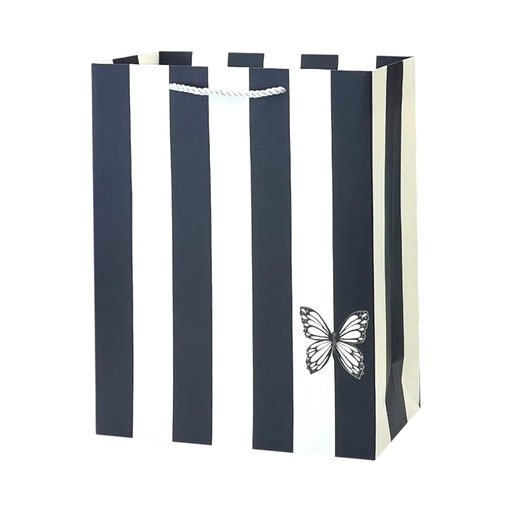 Srtipe Butterfly Large Gift Bag D.Blue