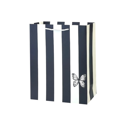 Srtipe Butterfly Medium Gift Bag D.Blue