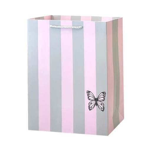 Srtipe Butterfly Large Gift Bag Pink