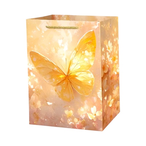 Butter Fly Large Gift Bag Gold