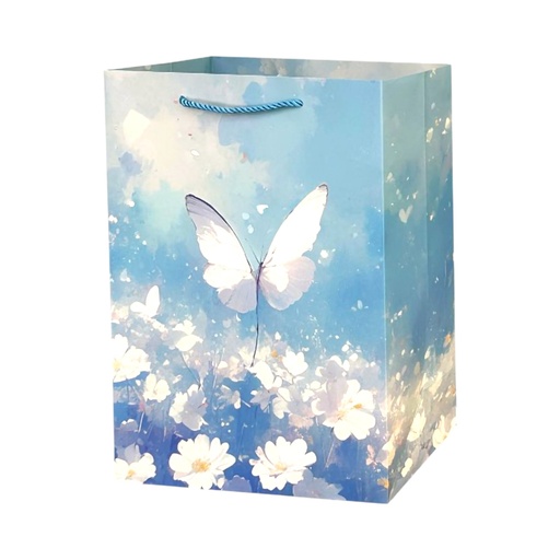Butter Fly Large Gift Bag Blue