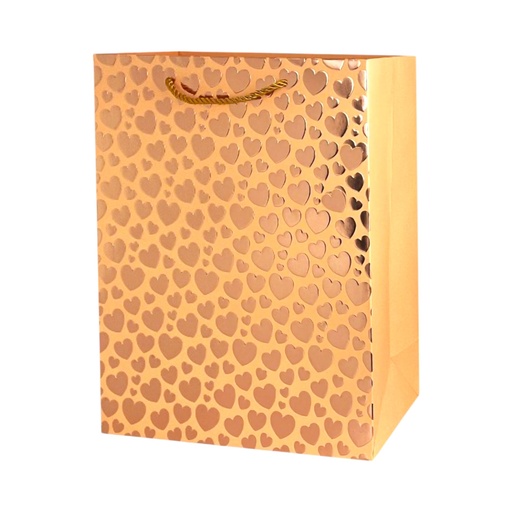Polka Dot Large Gift Bag - Rose Gold Heart