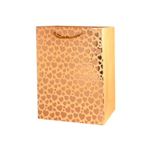 Polka Dot Medium Gift Bag - Rose Gold Heart