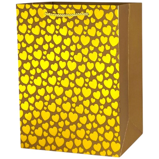 Polka Dot Jumbo Gift Bag - Gold Heart