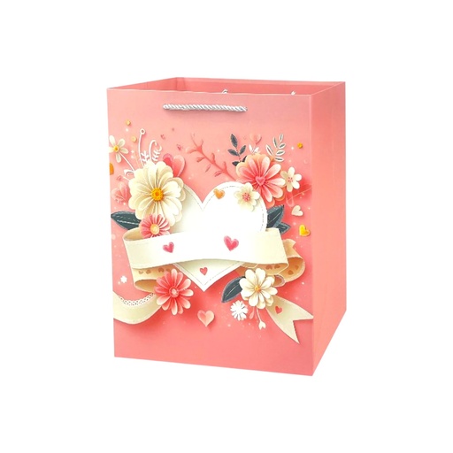 Heart Of Fun Medium Gift Bag White Ribbon