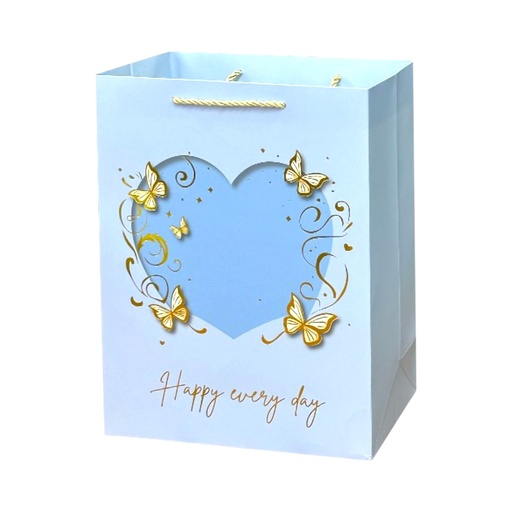 BTFLY With Heart Large Gift Bag Light Blue