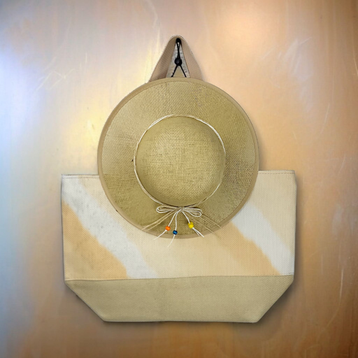 Light Brown Summer Fun Large Bag with Matching Hat