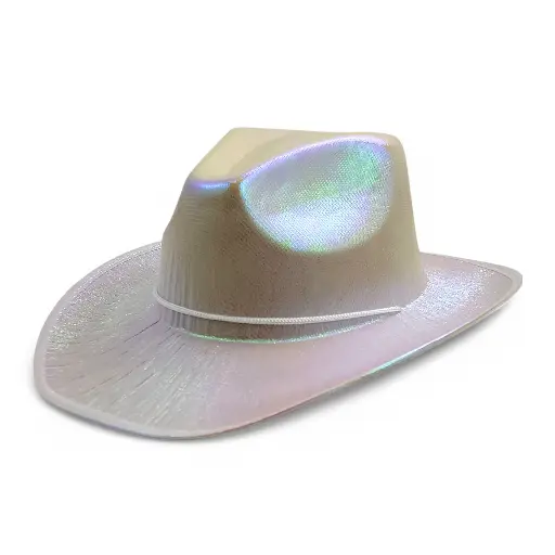 Cream Cowboy Hat Glitter Fun 