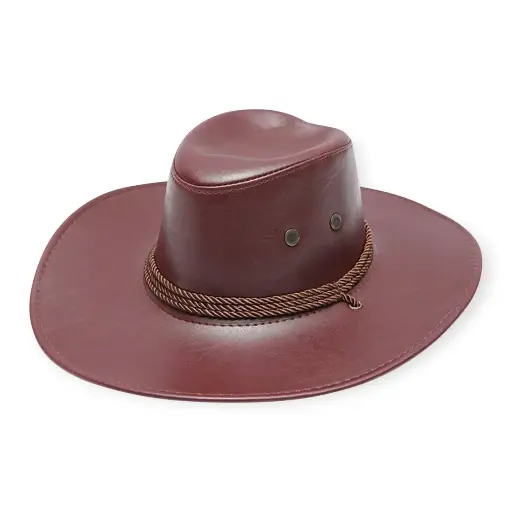 Red Brown Synthetic CowBoy Hat 
