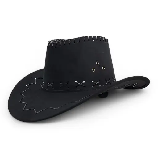 Black Cowboy Hat with Lace