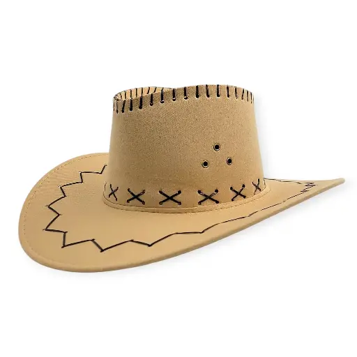 Cream Cowboy Hat with Lace