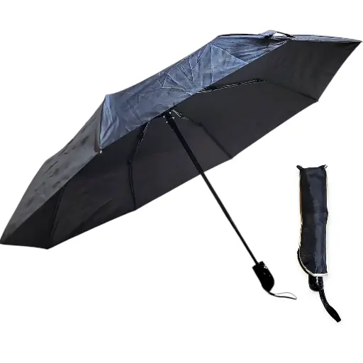 HQ Black Folding Umbrella with Pouch 