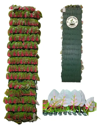 Durable PVC EXPANDABLE TRELLIS 36 in x 72 in Caladium leaves (fence)