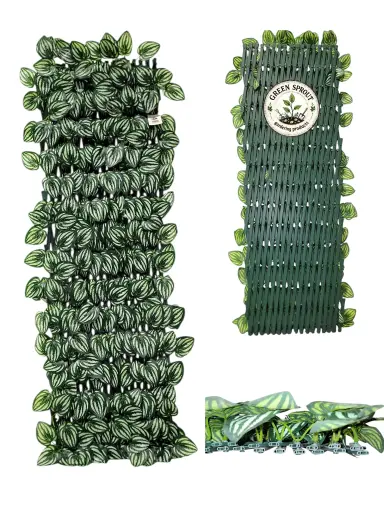 Durable PVC EXPANDABLE TRELLIS 36 in x 72 in Watermelon Peperomia (fence)