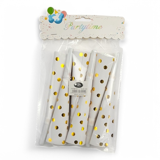 6Pcs Birthday Blowout White