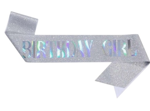 Silver Birthday Sash