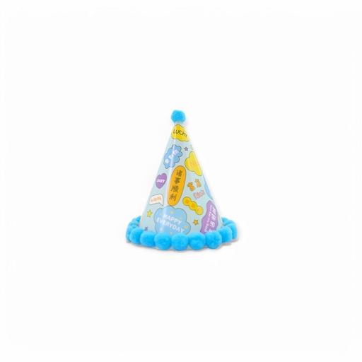 Pompom HBD Hat Blue Multi-Language 