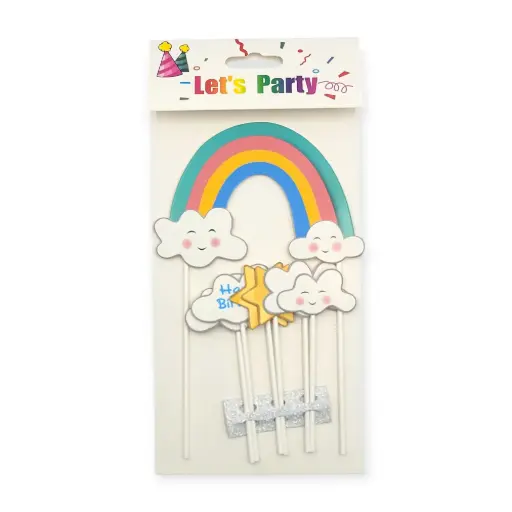  Happy Birthday Cake Topper Rainbow & Star