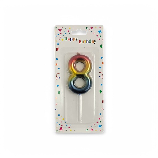 Rainbow Number Candle 8