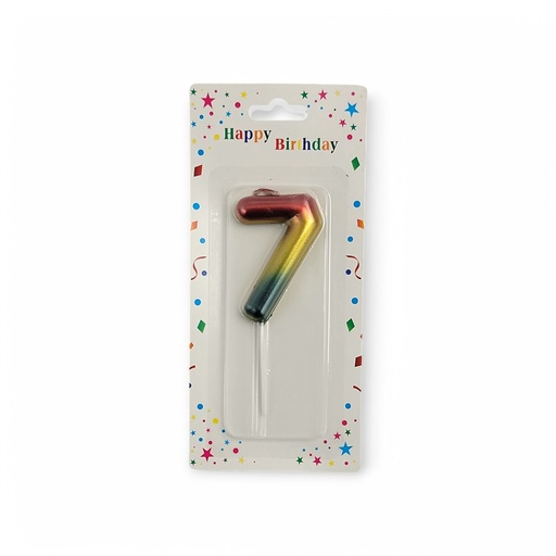 Rainbow Number Candle 7