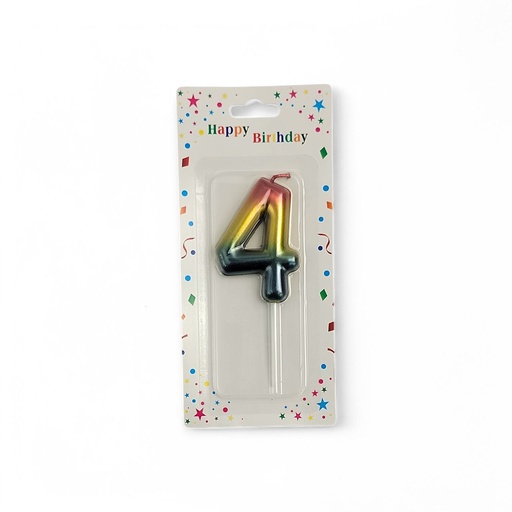Rainbow Number Candle 4