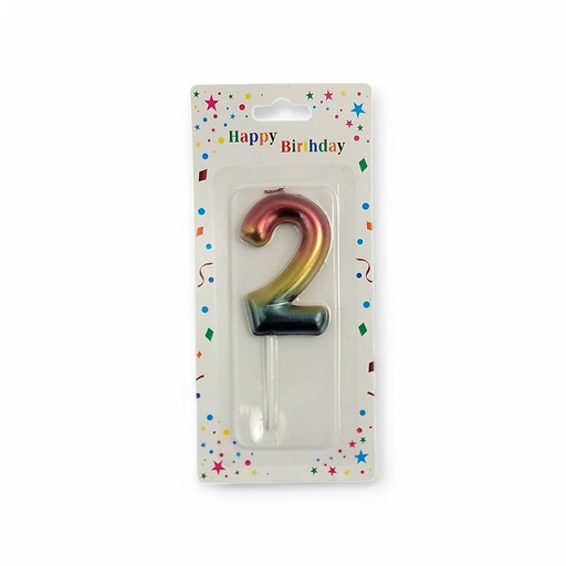 Rainbow Number Candle 2