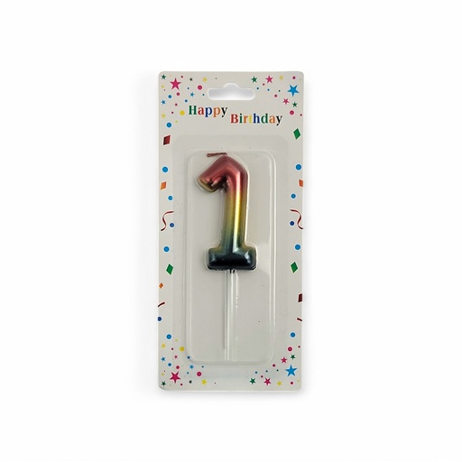 Rainbow Number Candle 1