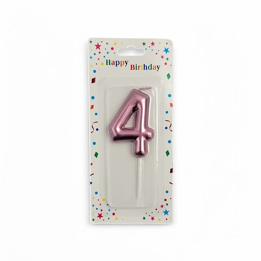 Large Hot Rose Gold Number Candle 4
